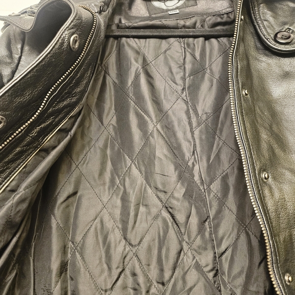 90s Vintage Black Leather Genuine Leather Jacket - Picture 5 of 10